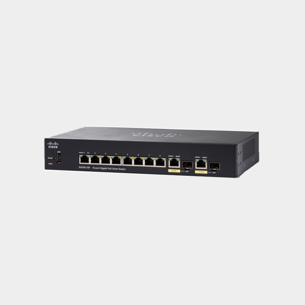 Cisco SG250 10-port Gigabit PoE Switch (SG250-10P-K9-EU)