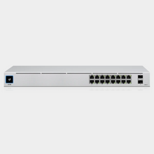 Load image into Gallery viewer, Ubiquiti UniFi Switch 16 PoE Gen 2 (USW-16-POE) I USW 16 POE I USW16POE I SFP Uplink I 1.3” Smart Display
