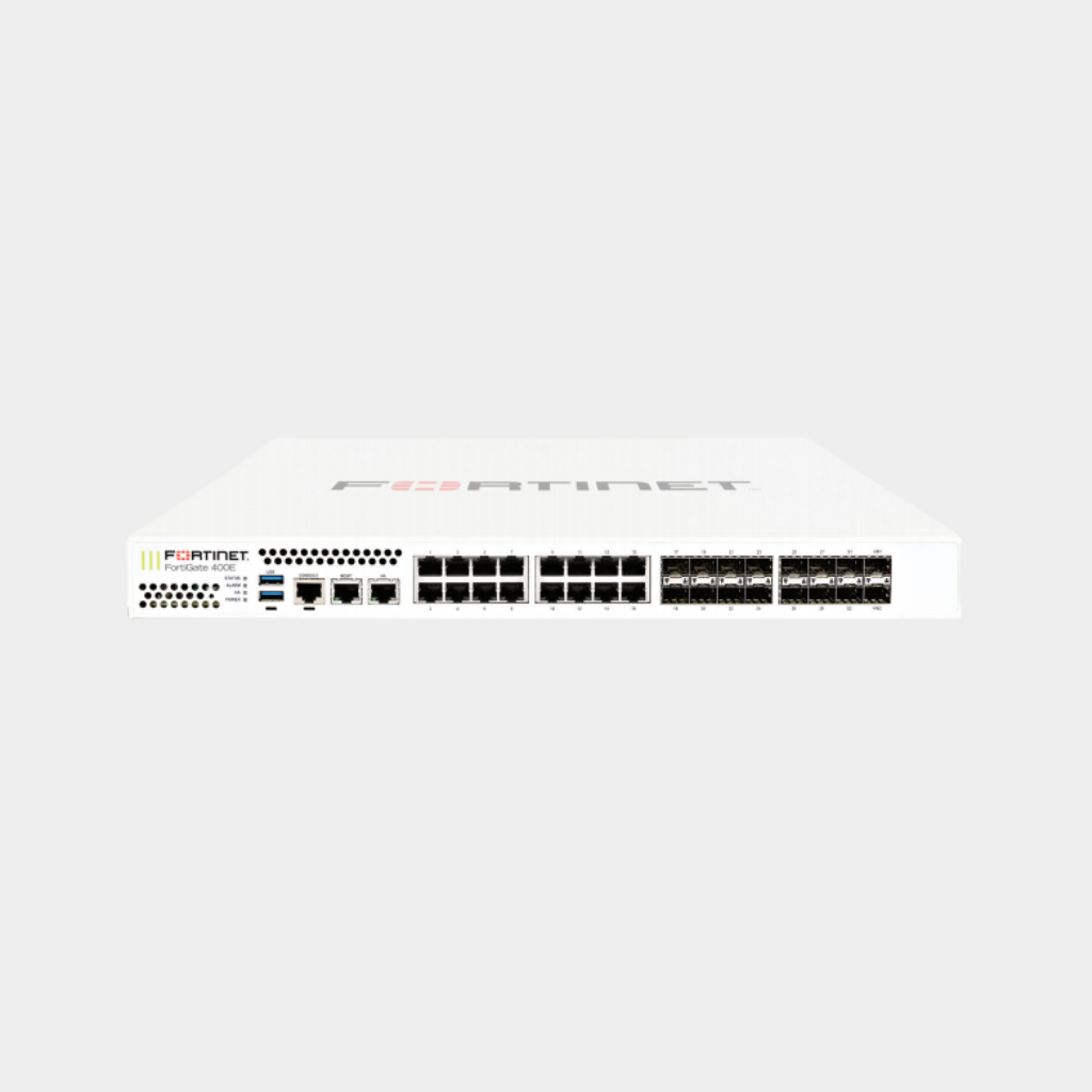 Fortinet 18 x GE RJ45 ports (including 1 x MGMT port, 1 X HA port, 16 x switch ports), 16 x GE SFP slots, SPU NP6 and CP9 hardware accelerated, 2x 240GB onboard SSD storage (FG-401-E)