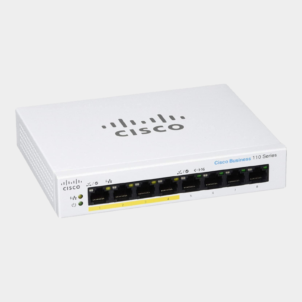 Cisco Business CBS110-8PP-D Unmanaged Switch, 8 Port GE, Partial PoE, Desktop, Ext PS, Limited Lifetime Protection (CBS110-8PP-D-EU)