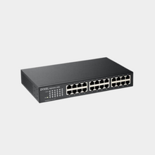 Load image into Gallery viewer, Clearance Sale: Zyxel GS1100-24 24-port Gigabit Ethernet, support auto MDI/MDI-X, auto port negotiation, fanless 1U metal case Unmanaged Switch (GS1100-24E-EU0101F)
