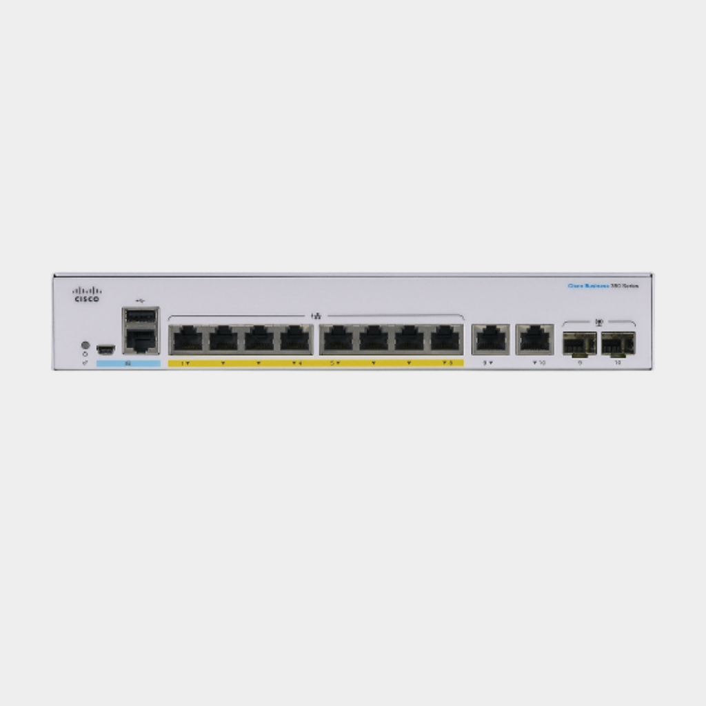 Cisco Business CBS350-8FP-E-2G Managed Switch, 8 Port GE, Full PoE, Ext PS, 2x1G Combo, Limited Lifetime Protection ((CBS350-8FP-E-2G-EU)