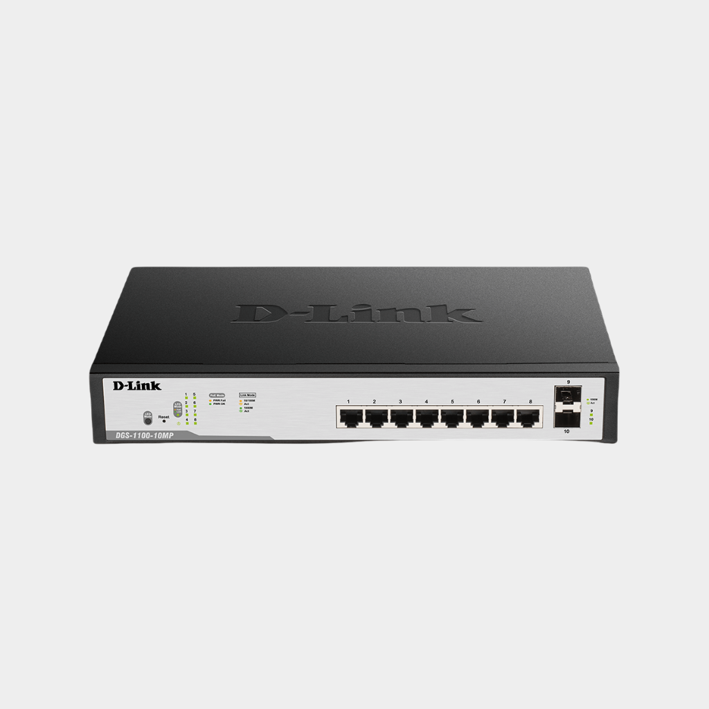 D-link 10 port Smart Ethernet Switch, Rack Mount PoE (DGS-1100-10MP)