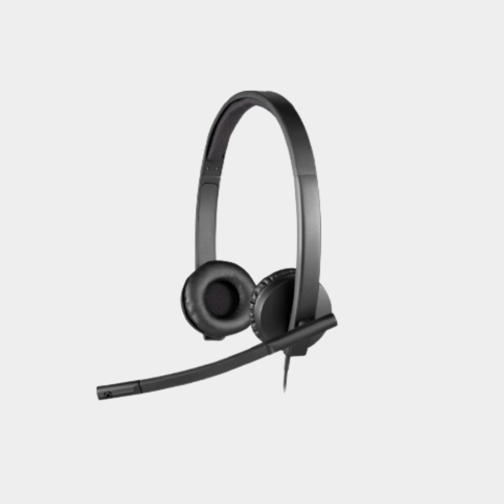 Logitech USB wired headset with clear audio, AEC, and a noisecancelling boom mic (H570e)